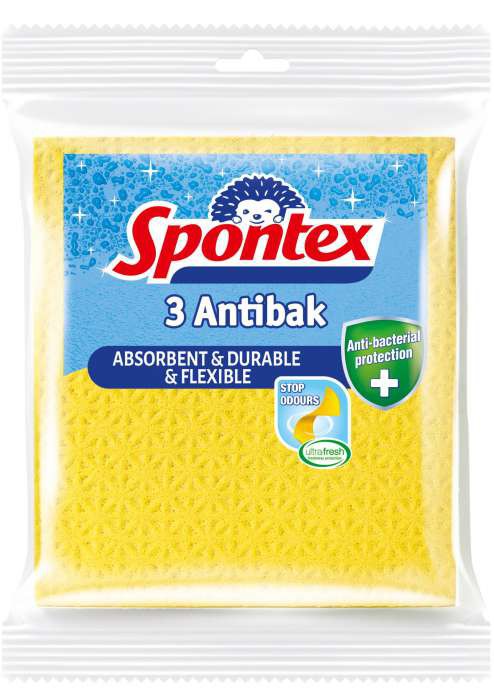 Houbová utěrka Spontex Antibak 3ks | Úklidové a ochranné pomůcky - Hadry a prachovky